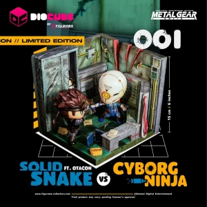 Metal Gear Solid Diorama PVC DioCube Solid Snake Vs Cyborg Ninja Ft Otacon 15 cm - Collector4U