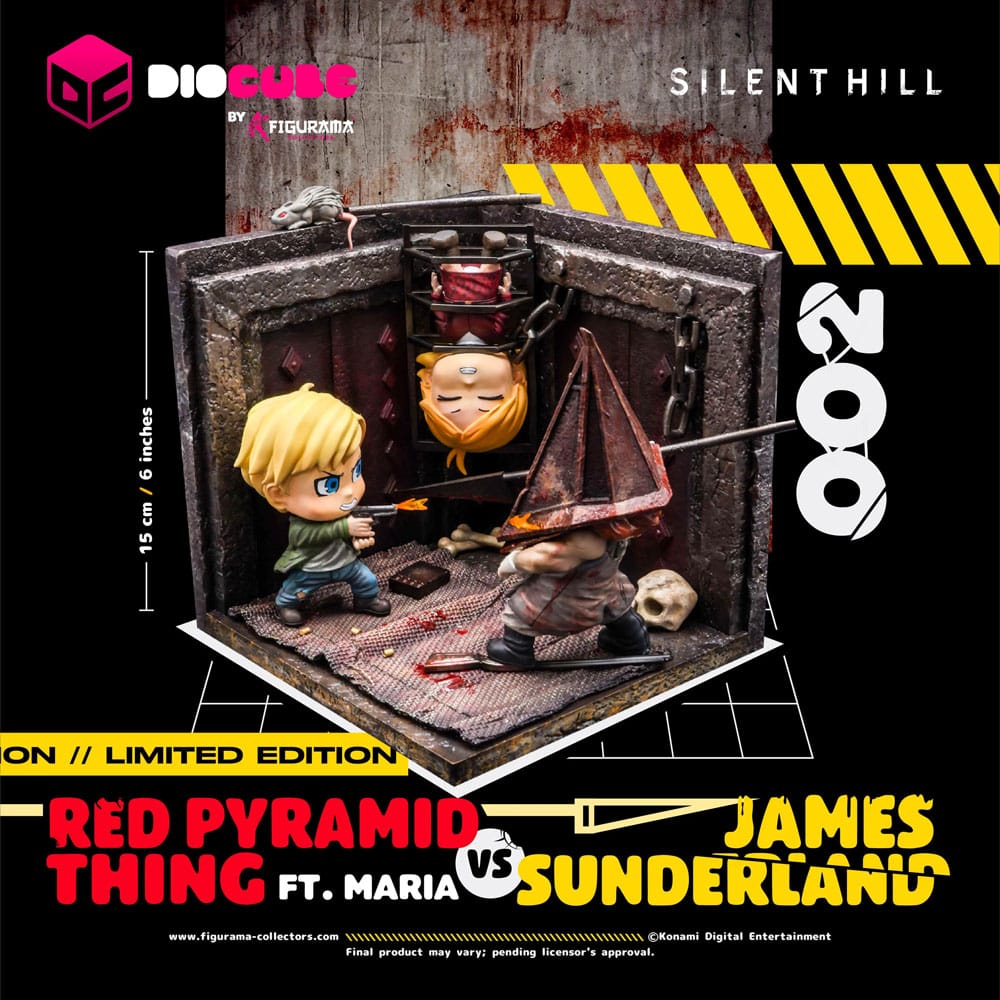 Silent Hill Diorama PVC DioCube Silent Hill 2 Red Pyramid Thing Vs James Sunderland Ft. Maria 15 cm