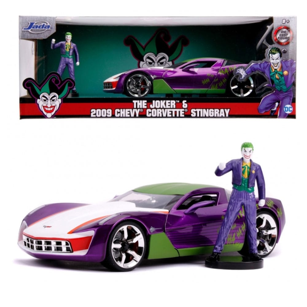 DC Comics Vehículo 1/24 Joker 2009 Chevy Corvette Stingray