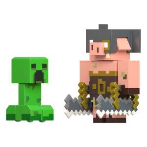 Minecraft Legends Pack de 2 Figuras Creeper vs Piglin Bruiser 8 cm - Collector4U