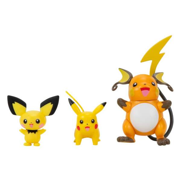 Pokémon Pack de 3 Figuras Select Evolution Pichu, Pikachu, Raichu - Collector4U