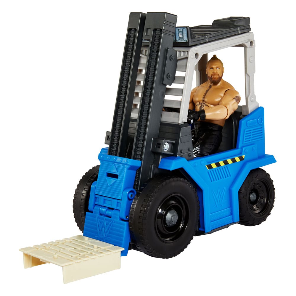 WWE Wrekkin' Vehículo Slam 'N Stack Carretilla elevadora con Figura Brock Lesnar 15 cm - Collector4U