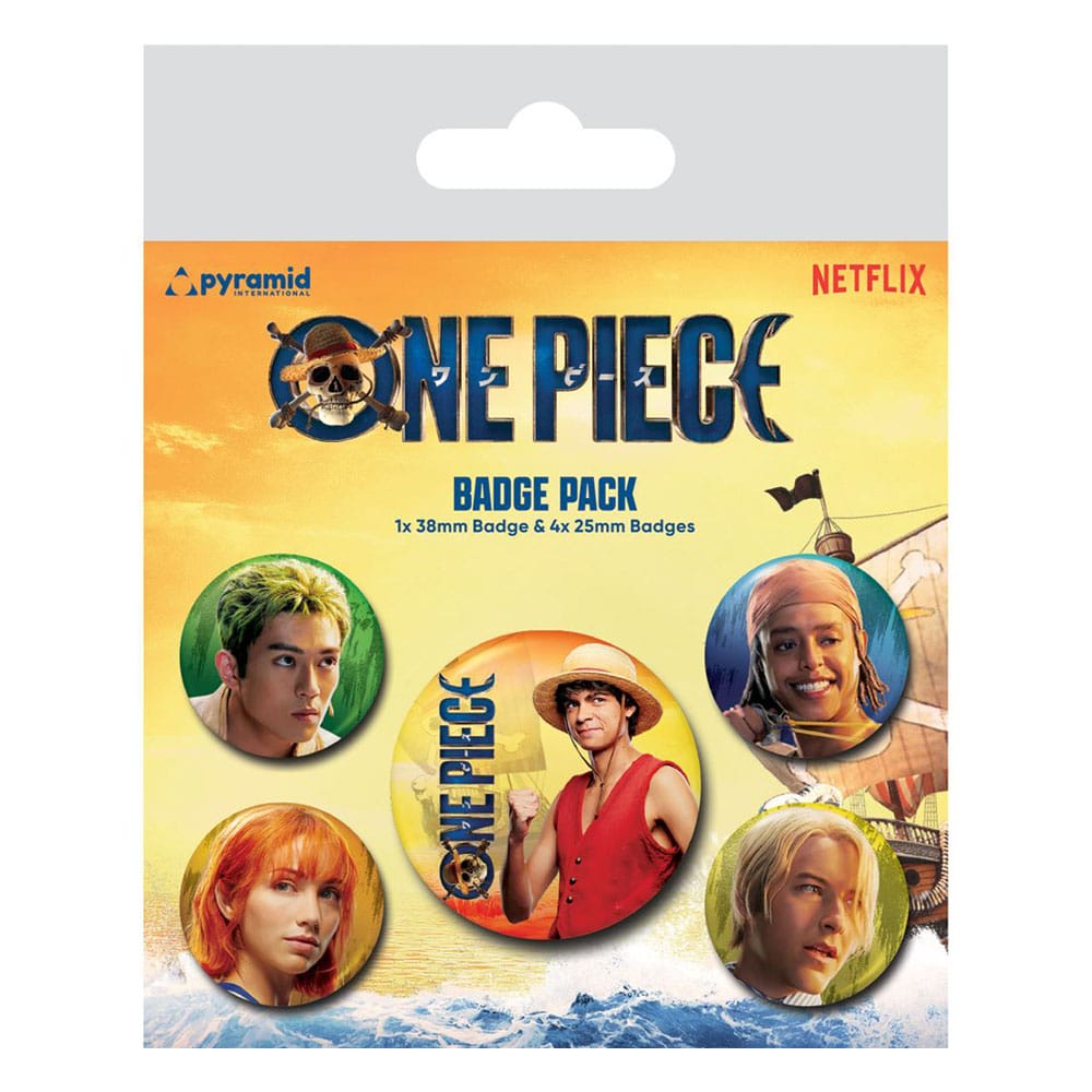 One Piece Pack 5 Chapas The Straw Hats