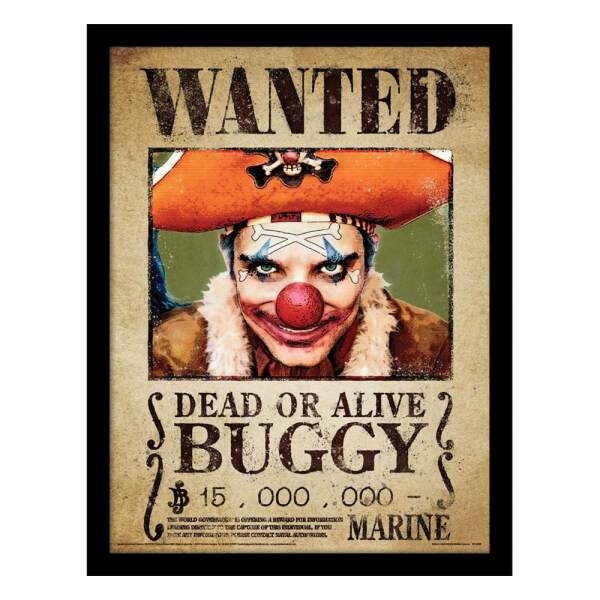 One Piece Póster Enmarcado Collector Print Buggy Wanted - Collector4U