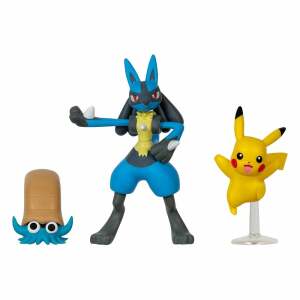 Pokemon Pack De 3 Figuras Battle Figure Set Pikachu Omanyte Lucario