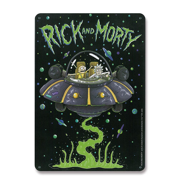Rick & Morty Placa de Chapa Spaceship 15 x 21 cm