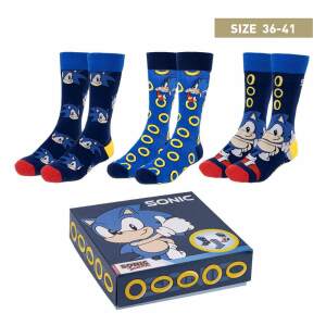 Sonic the Hedgehog Pack de 3 Pares de calcetines Sonic 35-41 - Collector4U