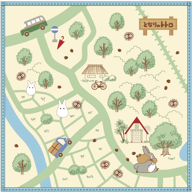 Studio Ghibli Mini Toalla Expositor Mi vecino Totoro Hiking Map 25 x 25 cm