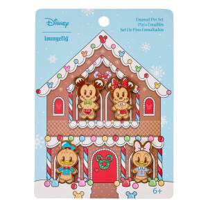 Disney by Loungefly Pin Set de 4 Chapas esmaltadas Mickey & Friends Gingerbread 4 cm - Collector4U