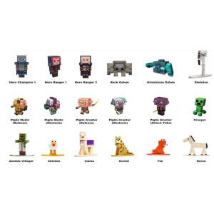 Minecraft Pack de 18 Figuras Nano Metalfigs Diecast Wave 9 4 cm - Collector4U