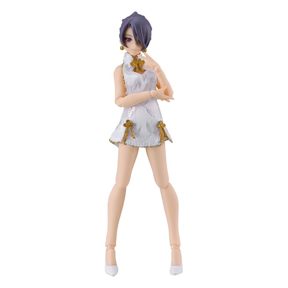 Original Character Figura Figma Female Body (Mika) Mini Skirt Chinese Dress Outfit (White) 13 cm