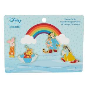 Disney by Loungefly Pin Set de 4 Chapas esmaltadas Winnie the Pooh & Friends Rainy Day 4 cm