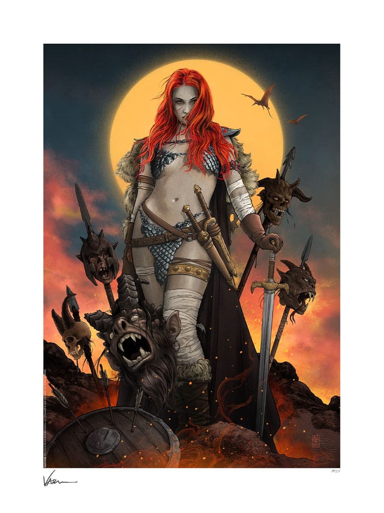 Dynamite Entertainment Litografia Red Sonja: A Savage Sword 46 x 61 cm – sin marco