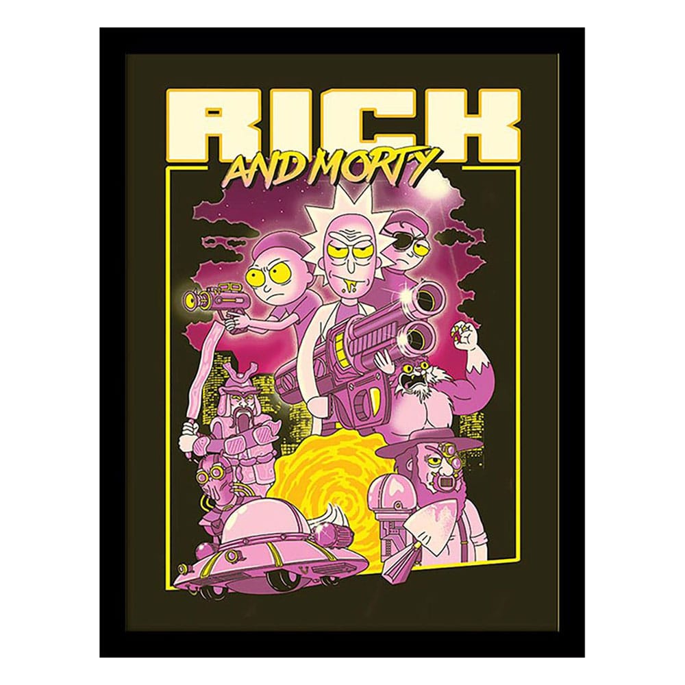 Rick and Morty Póster Enmarcado Collector Print 80s Action Movie
