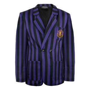 Wednesday Chaqueta Nevermore Academy Purple Striped Blazer talla L