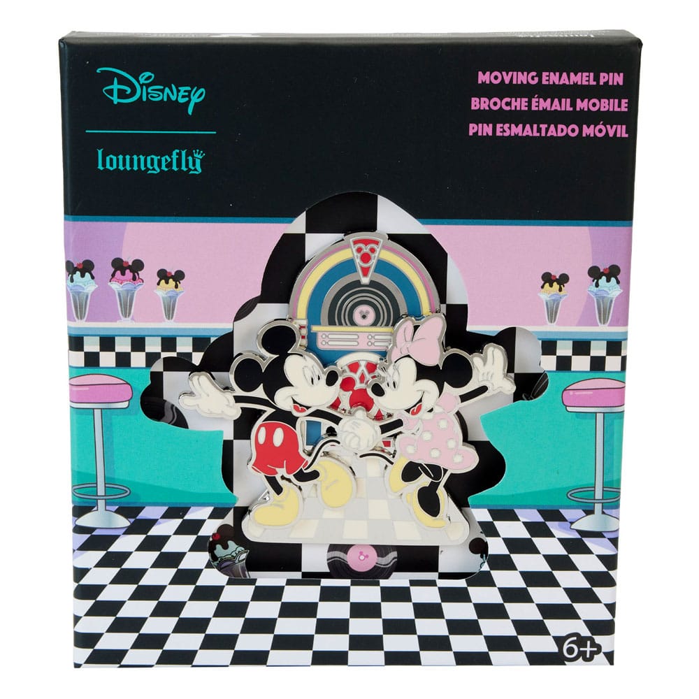 Disney Chapa esmaltada con parte móvil Mickey & Minnie Date Night 8 cm