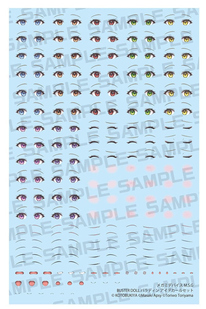 Megami Device M.S.G. Accesorios para Maquetas Plastic Model Kit 1/1 Buster Doll Paladin Eye Decal Set