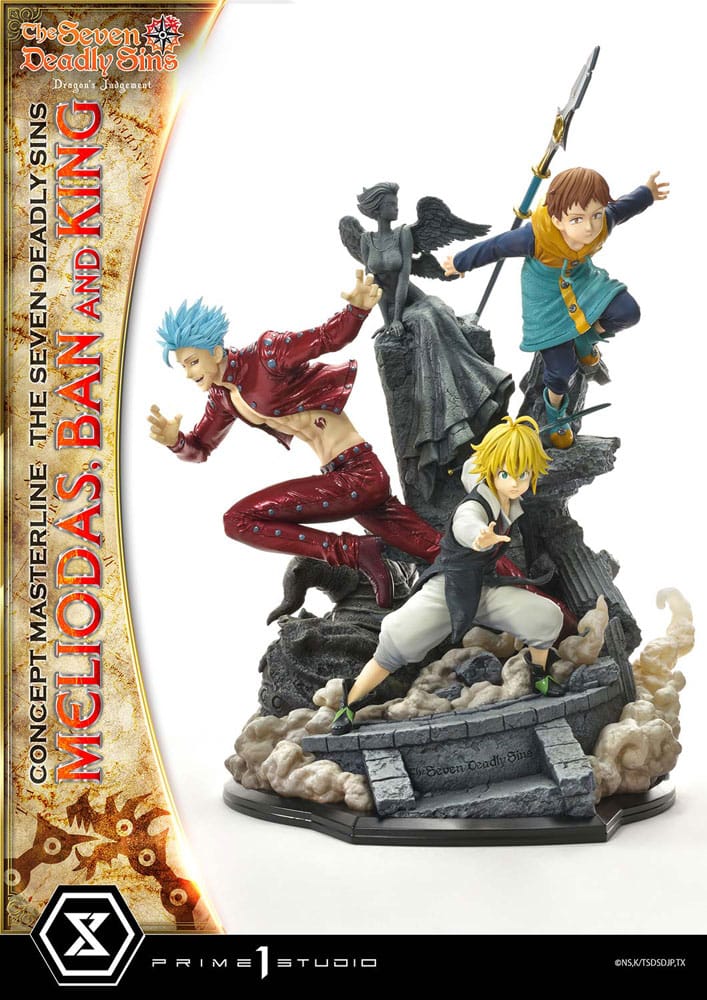 Seven Deadly Sins Concept Masterline Series Estatua Meliodas, Ban and King 55 cm