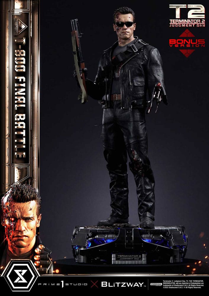 Terminator 2 Estatua Museum Masterline Series 1 3 T 800 Final Battle Deluxe Bonus Version 75 Cm