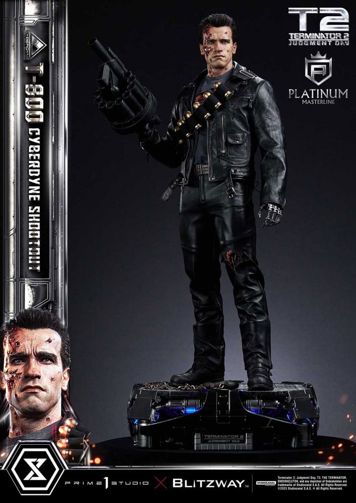 Terminator 2 Estatua Platimum Masterline Series 1 3 T 800 Cyberdyne Shootout 74 Cm