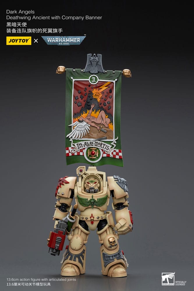 Warhammer 40k Figura 1/18 Dark Angels Deathwing Ancient with Company Banner 12 cm