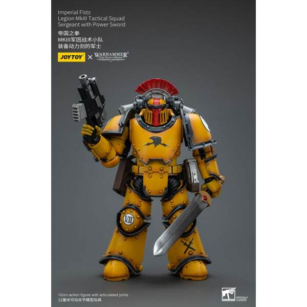 Warhammer The Horus Heresy Figura 1 18 Imperial Fists Legion Mkiii Tactical Squad Sergeant With Power Sword 12 Cm