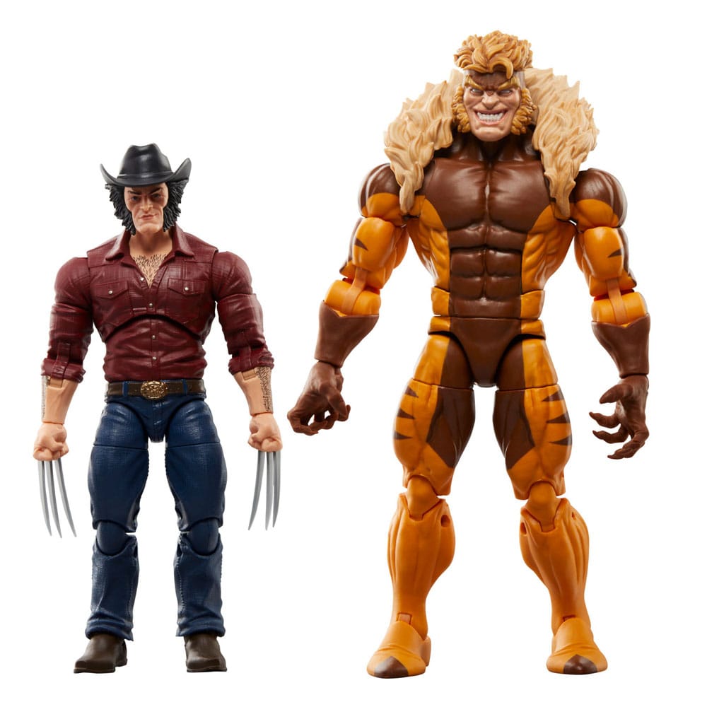 Wolverine 50th Anniversary Marvel Legends Pack de 2 Figuras Marvel’s Logan & Sabretooth 15 cm