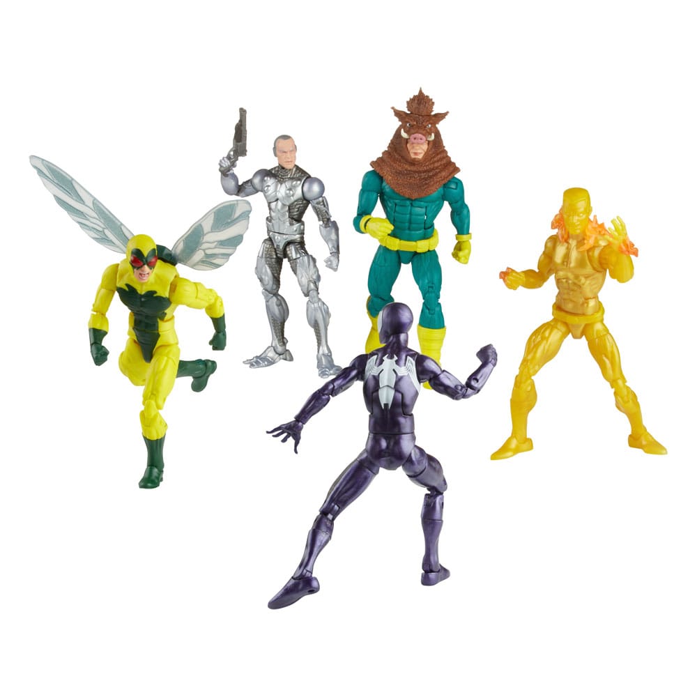 Spider-Man Marvel Legends Pack de 5 Figuras Spider-Man, Silvermane, Human Fly, Molten Man, Razorback 15 cm