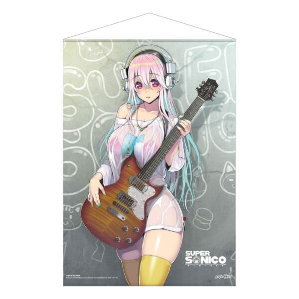 Super Sonico Poster Tela Super Sonico With Guitar 50 X 70 Cm