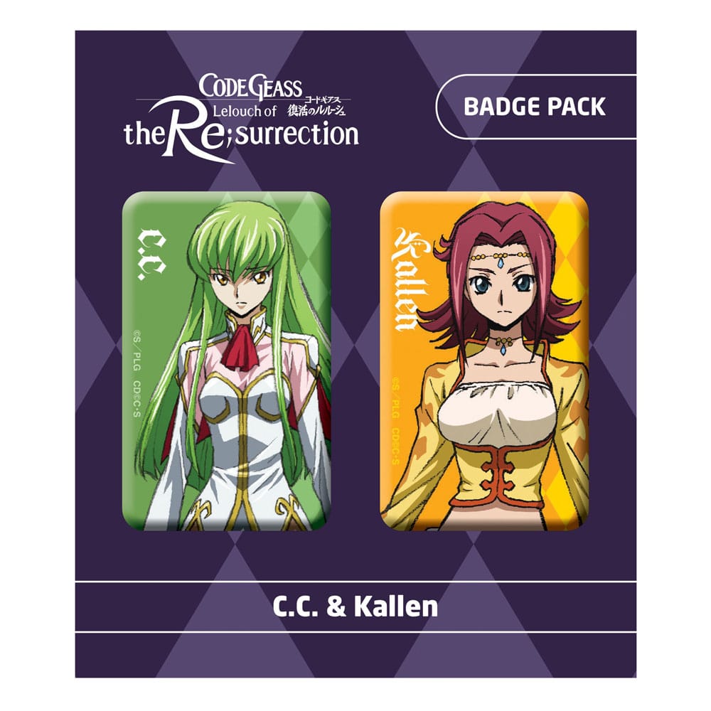 Code Geass Lelouch of the Re:surrection Pack de Chapas C.C. & Kallen