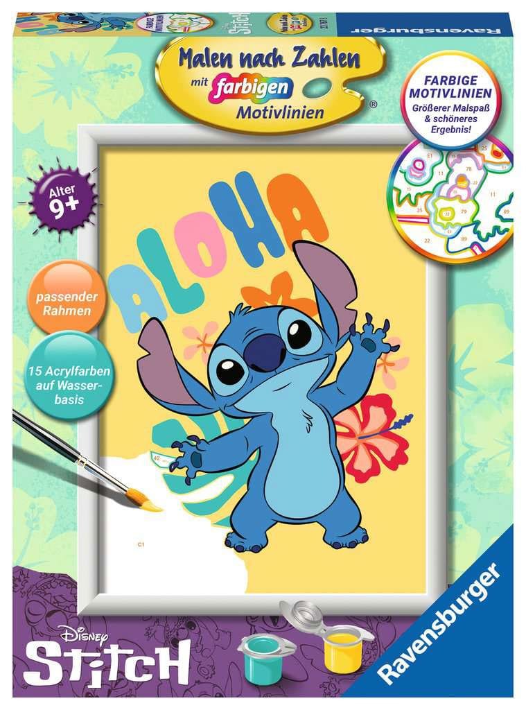 Disney Set De Pintar Por Numeros Aloha Stitch 18 X 24 Cm Edicion Alemana