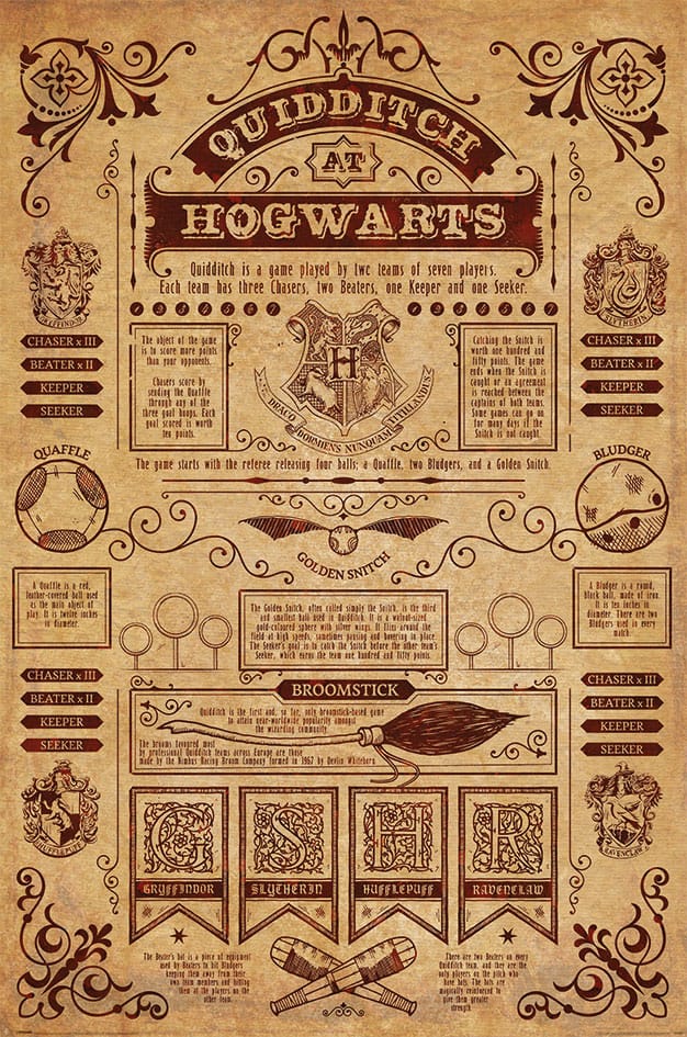 Harry Potter Set de 4 Pósteres Quidditch at Hogwarts 61 x 91 cm (4)