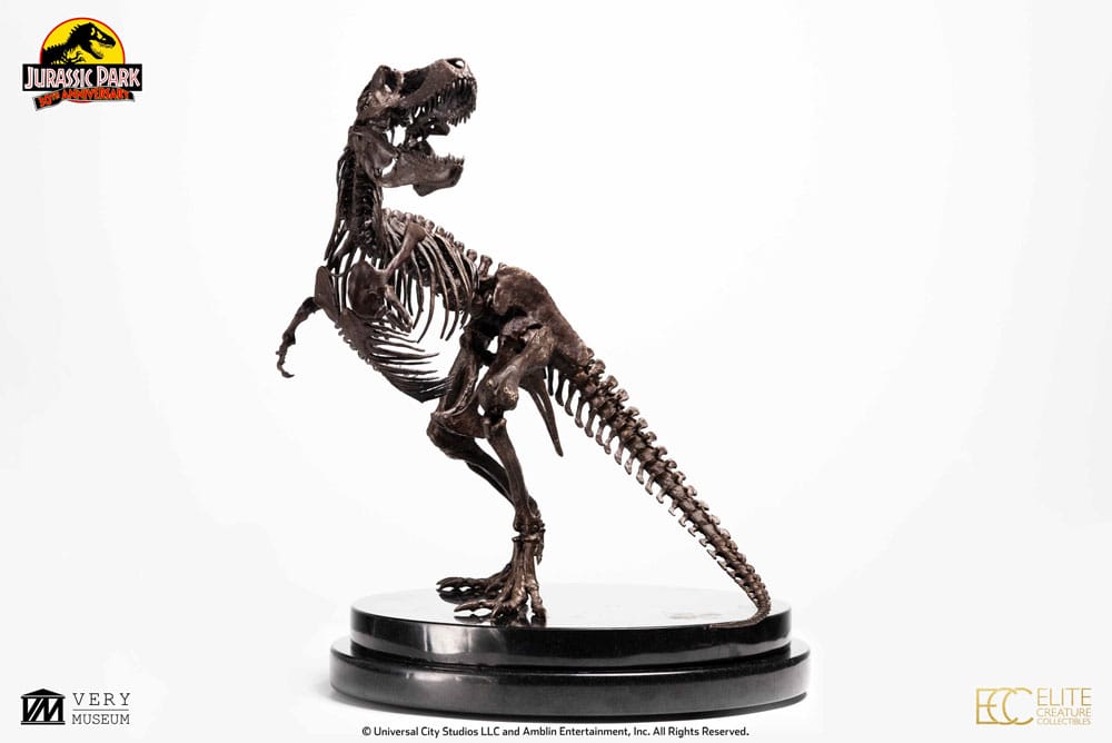 Jurassic Park ECC Elite Creature Line Estatua 1/24Rotunda T-Rex Skeleton Bronze 27 cm