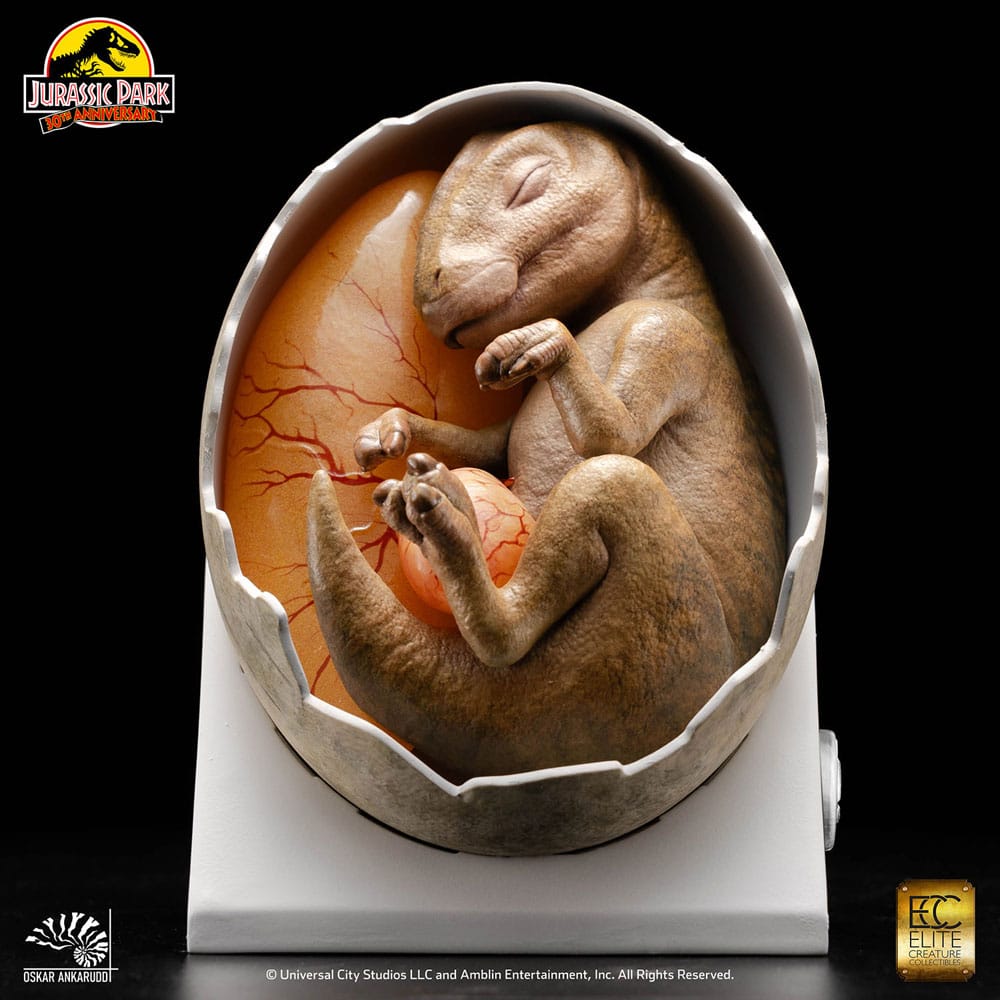 Jurassic Park ECC Elite Creature Line Estatua Hadrosaur Egg Hatching 13 cm