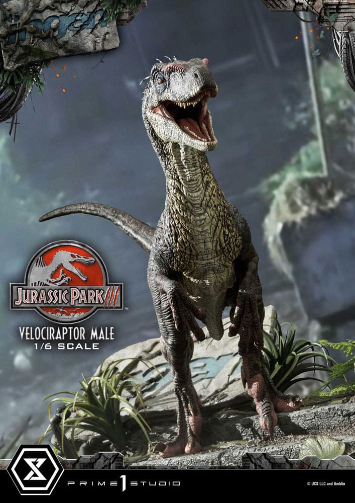 Jurassic Park Iii Estatua Legacy Museum Collection 1 6 Velociraptor Male 40 Cm