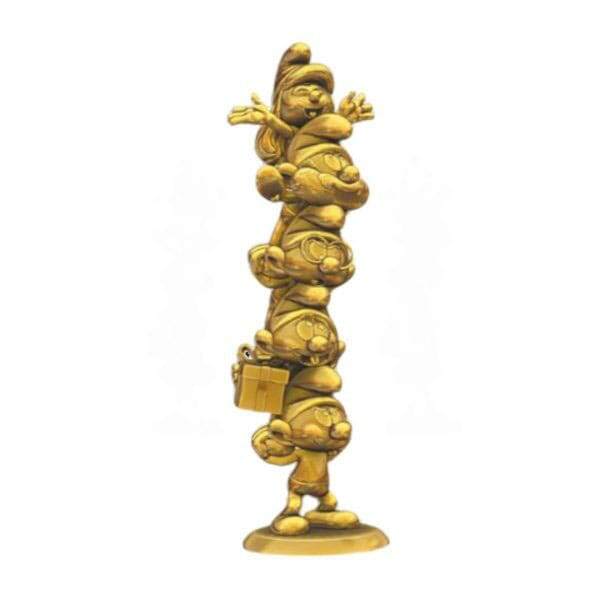 Los Pitufos Estatua Resina Smurfs Column Gold Limited Edition 50 Cm