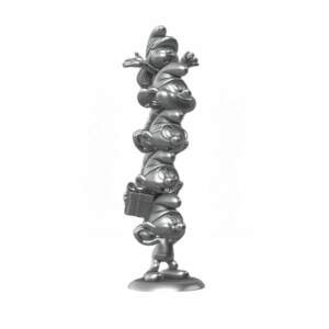 Los Pitufos Estatua Resina Smurfs Column Silver Limited Edition 50 Cm