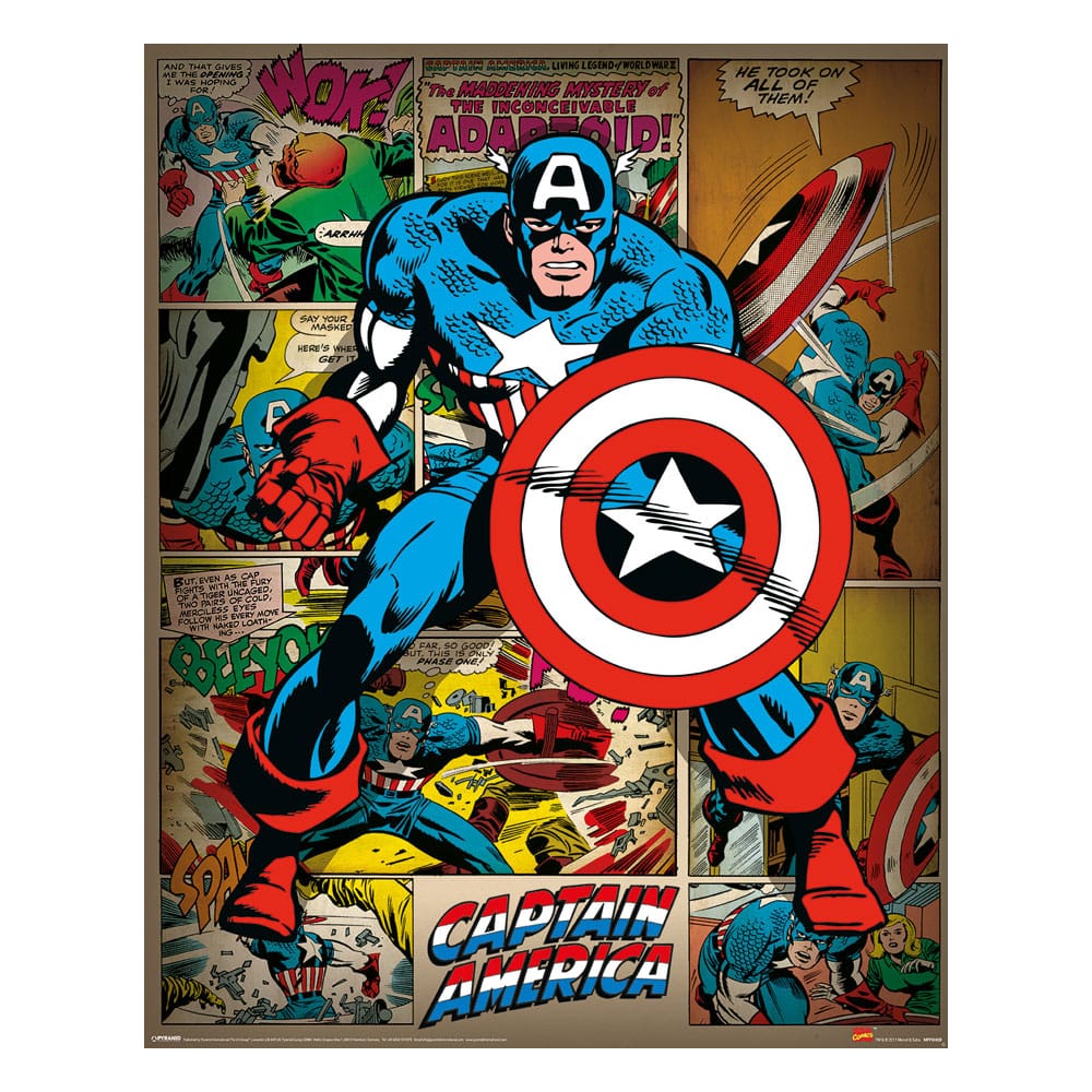 Marvel Comics Set de 4 Pósteres Captain America Retro 40 x 50 cm (4)