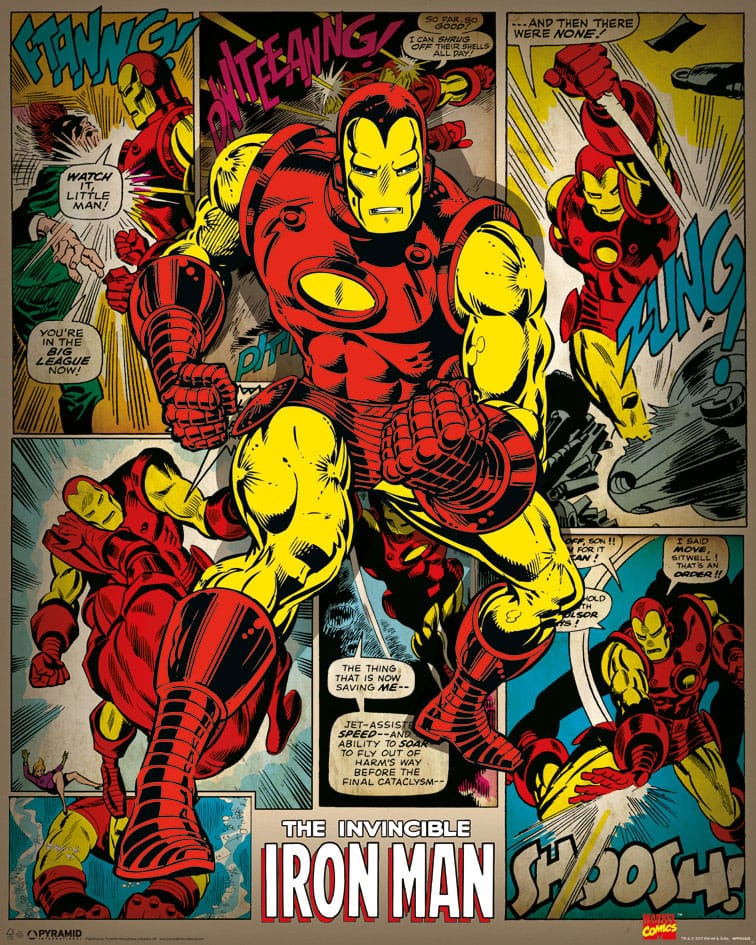 Marvel Comics Set de 4 Pósteres Iron Man Retro 40 x 50 cm (4)