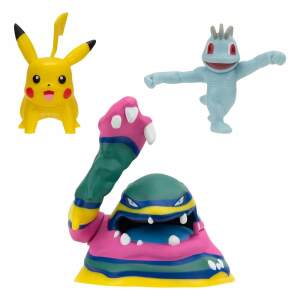 Pokemon Pack De 3 Figuras Battle Figure Set Machop Pikachu 1 Alolan Muk 5 Cm