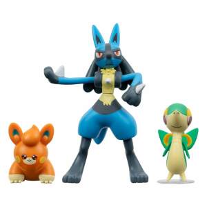 Pokemon Pack De 3 Figuras Battle Figure Set Snivy Pawmi Lucario 5 Cm