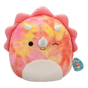 Squishmallows Peluche Pink Tie Dye Triceratops With Fuzzy Belly And Winking Trinity 40 Cm