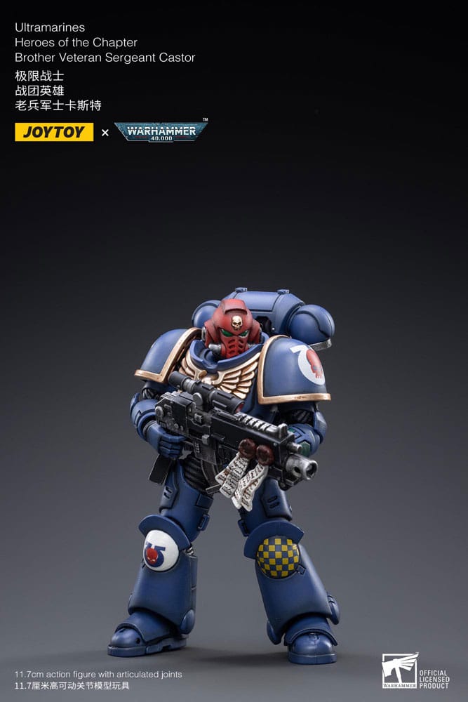 Warhammer 40k Figura 1 18 Ultramarines Heroes Of The Chapter Brother Veteran Sergeant Castor 12 Cm