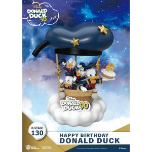 Disney Diorama Pvc D Stage Donald Duck 90th Happy Birthday 14 Cm