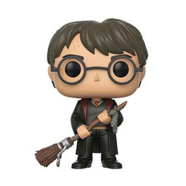 Harry Potter Pop Movies Vinyl Figura Harry With Firebolt Feather Exclusive 9 Cm