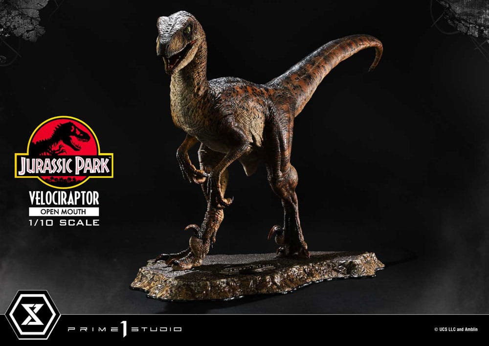 Jurassic Park Estatua Prime Collectibles 1 10 Velociraptor Open Mouth 19 Cm
