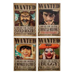 One Piece Pack De 4 Imanes Wanted