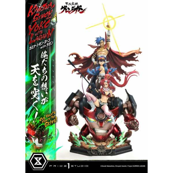 Gurren Lagann Estatua Ultimate Premium Masterline Series 1/4 Kamina, Simon & Yoko with Lagann 97 cm