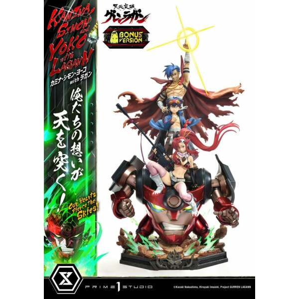 Gurren Lagann Estatua Ultimate Premium Masterline Series 1/4 Kamina, Simon & Yoko with Lagann Deluxe Bonus Version 97 cm
