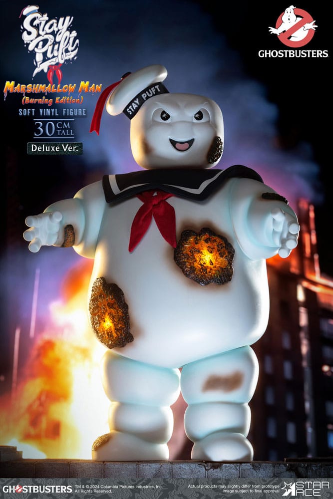 Ghostbusters Estatua Soft Vinyl Stay Puft Marshmallow Man Burnign Edition Deluxe Version 30 cm